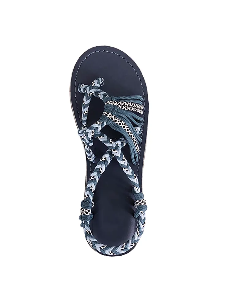 Amozae-Bohemian Rope Flat Sandals
