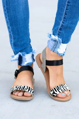 Athena Zebra Print Sandals