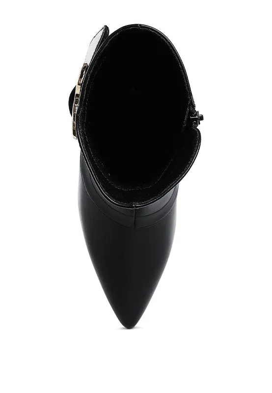 Chunky Buckle Strap Ankle Boots