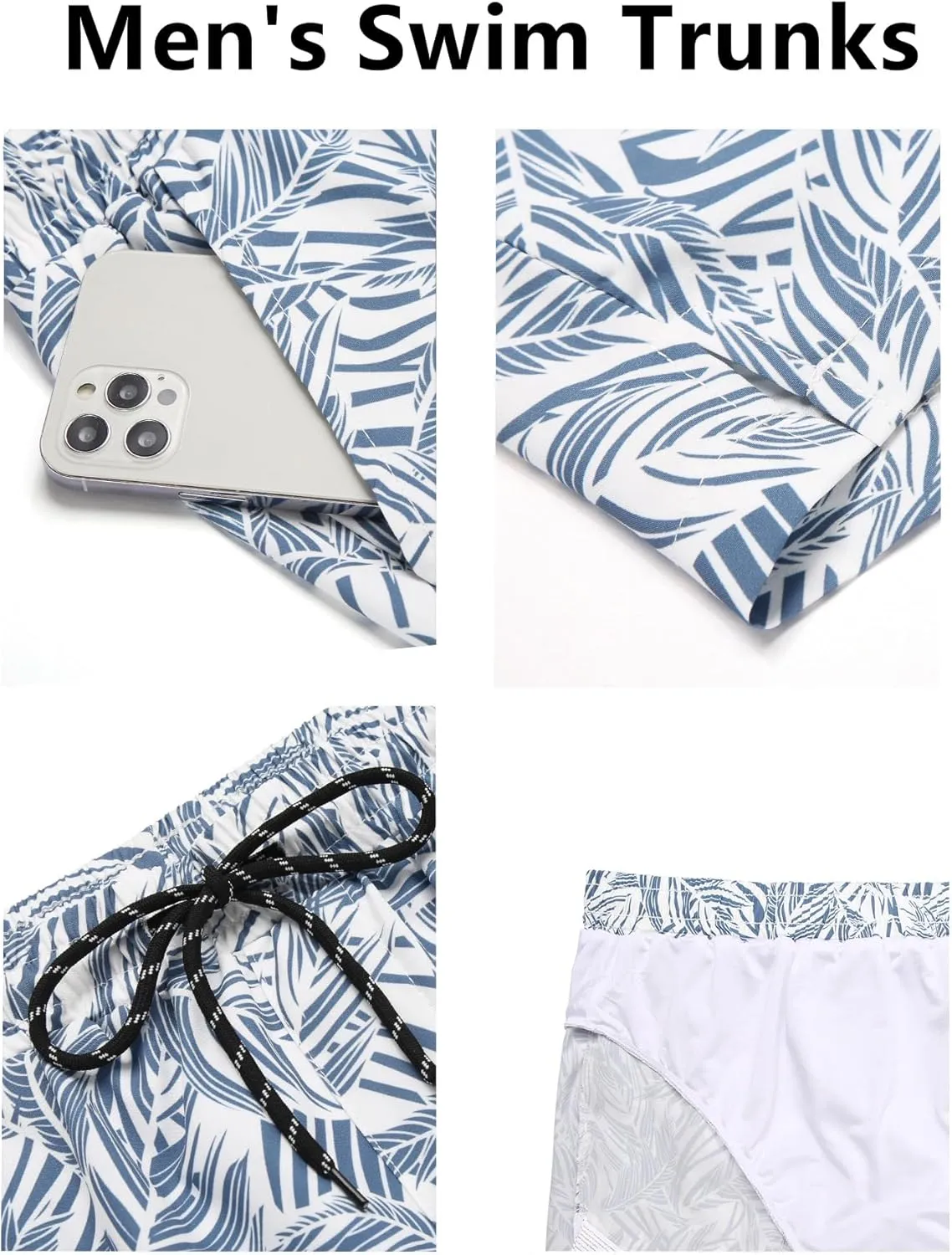 COOFANDY Men's Swim Trunks Quick Dry Board Shorts Swimsuit Swimwear Bathing Suit