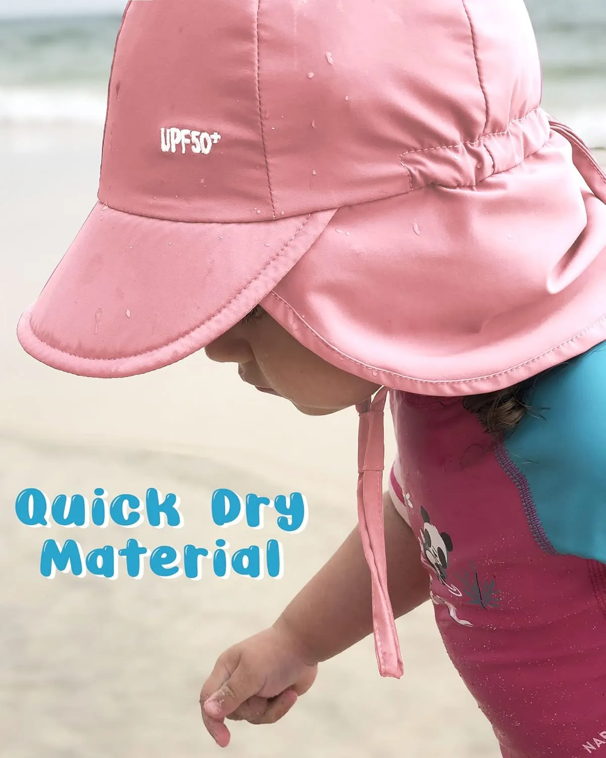FURTALK Baby Sun Hat with Neck Flap UPF 50  Adjustable Baby Boys Girls Summer Beach Hat for Traveling Swim Hat