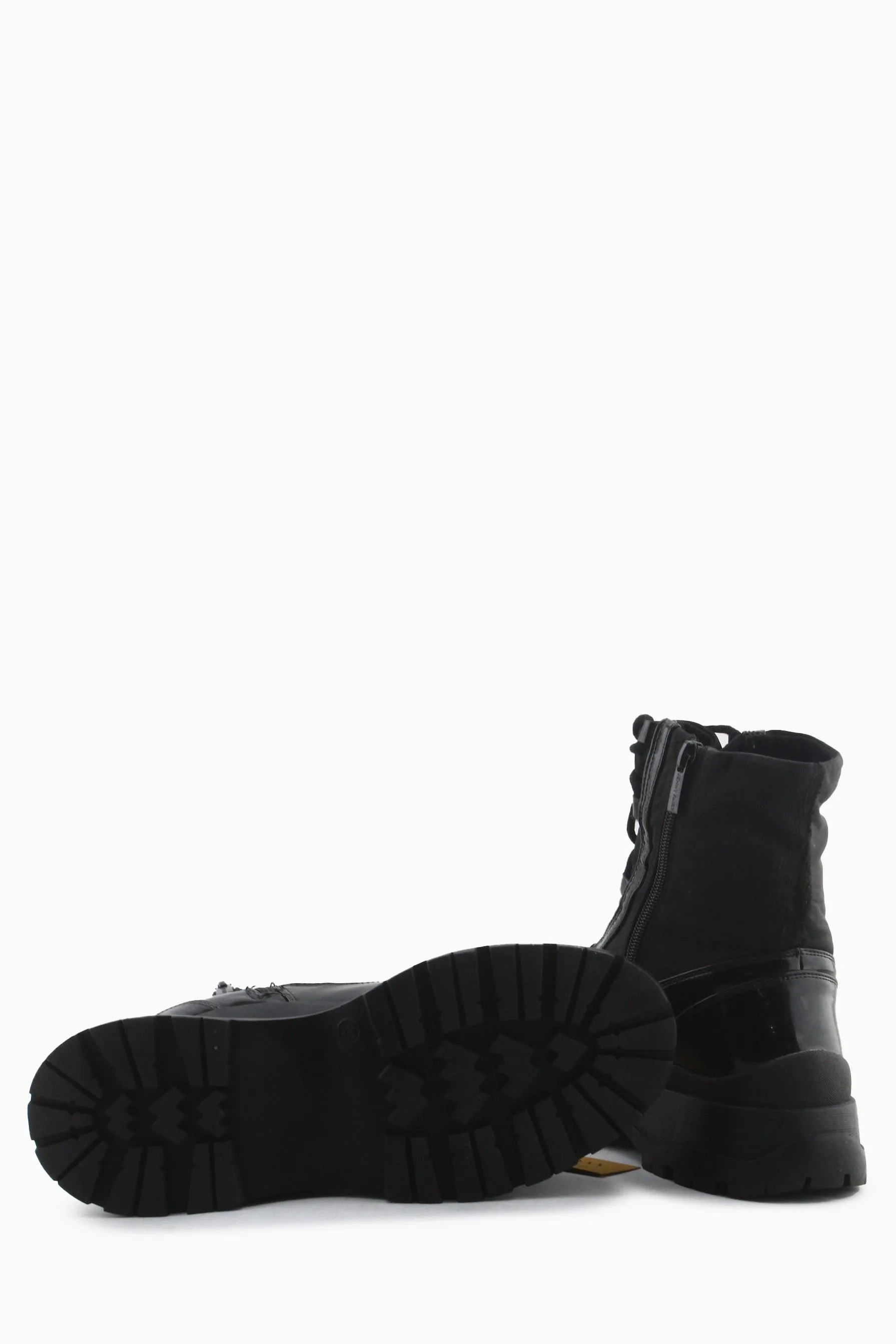 Jenny Fairy Zipper Laces Combat Ankle Boots | Textile