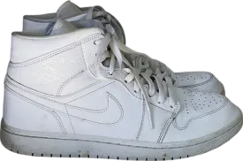 Jordan White 1 Mid Trainers In Triple UK 8 EU 42 👞
