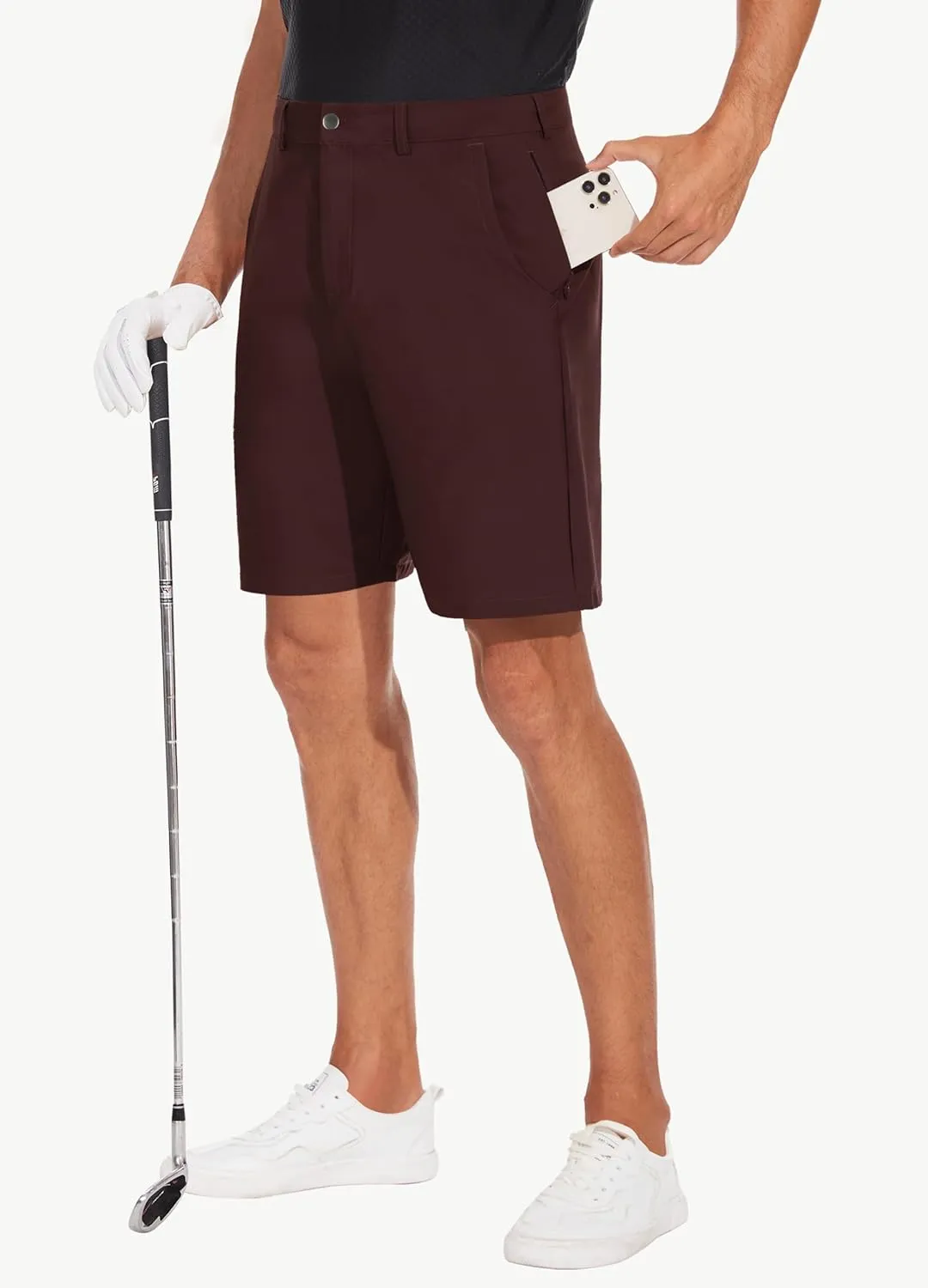 JWM Mens 7"/9" Stretch Golf Shorts - Lightweight Hybrid Casual Dress Work Flat Front Shorts with 5 Pockets Quick Dry UPF50