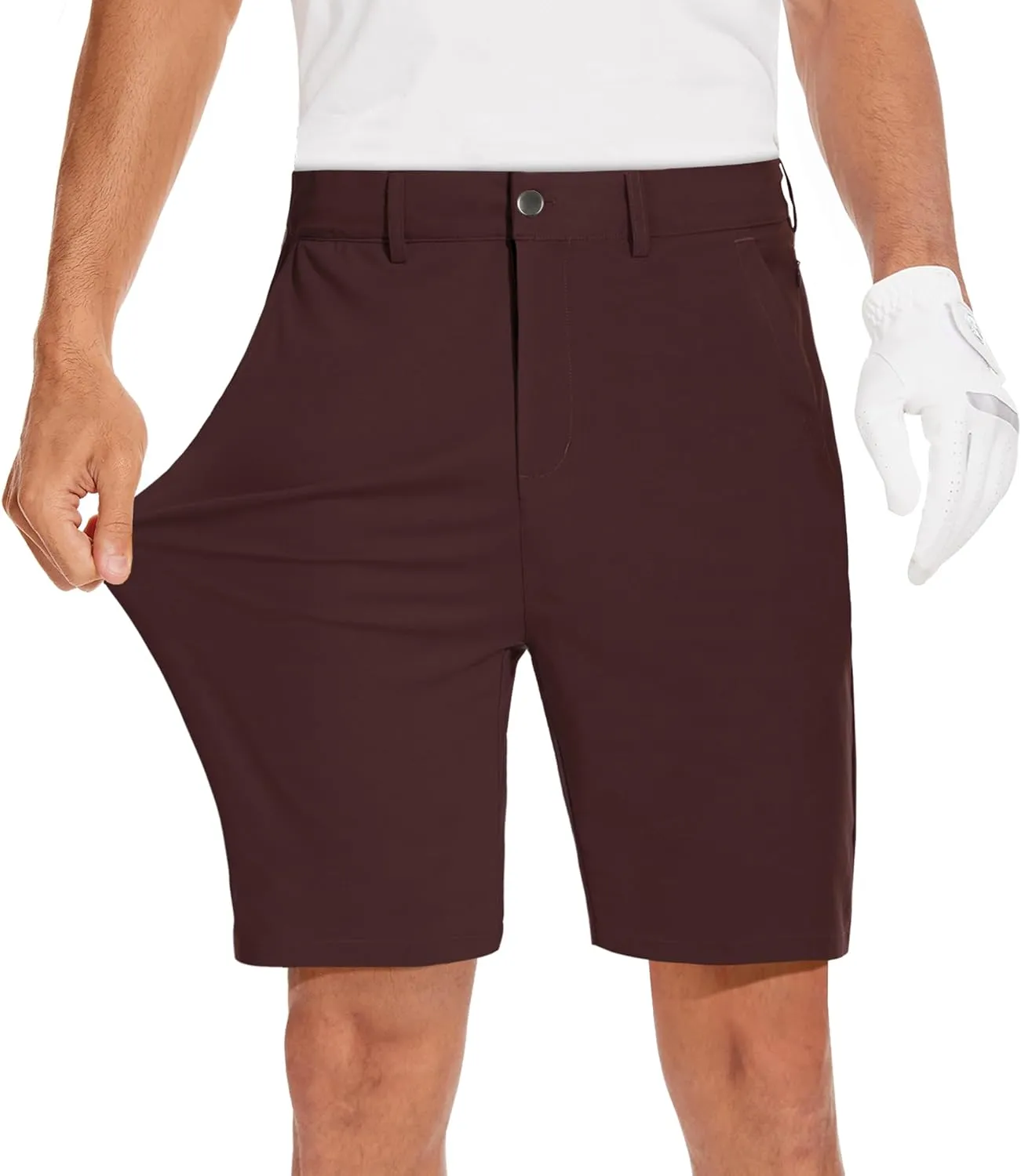 JWM Mens 7"/9" Stretch Golf Shorts - Lightweight Hybrid Casual Dress Work Flat Front Shorts with 5 Pockets Quick Dry UPF50