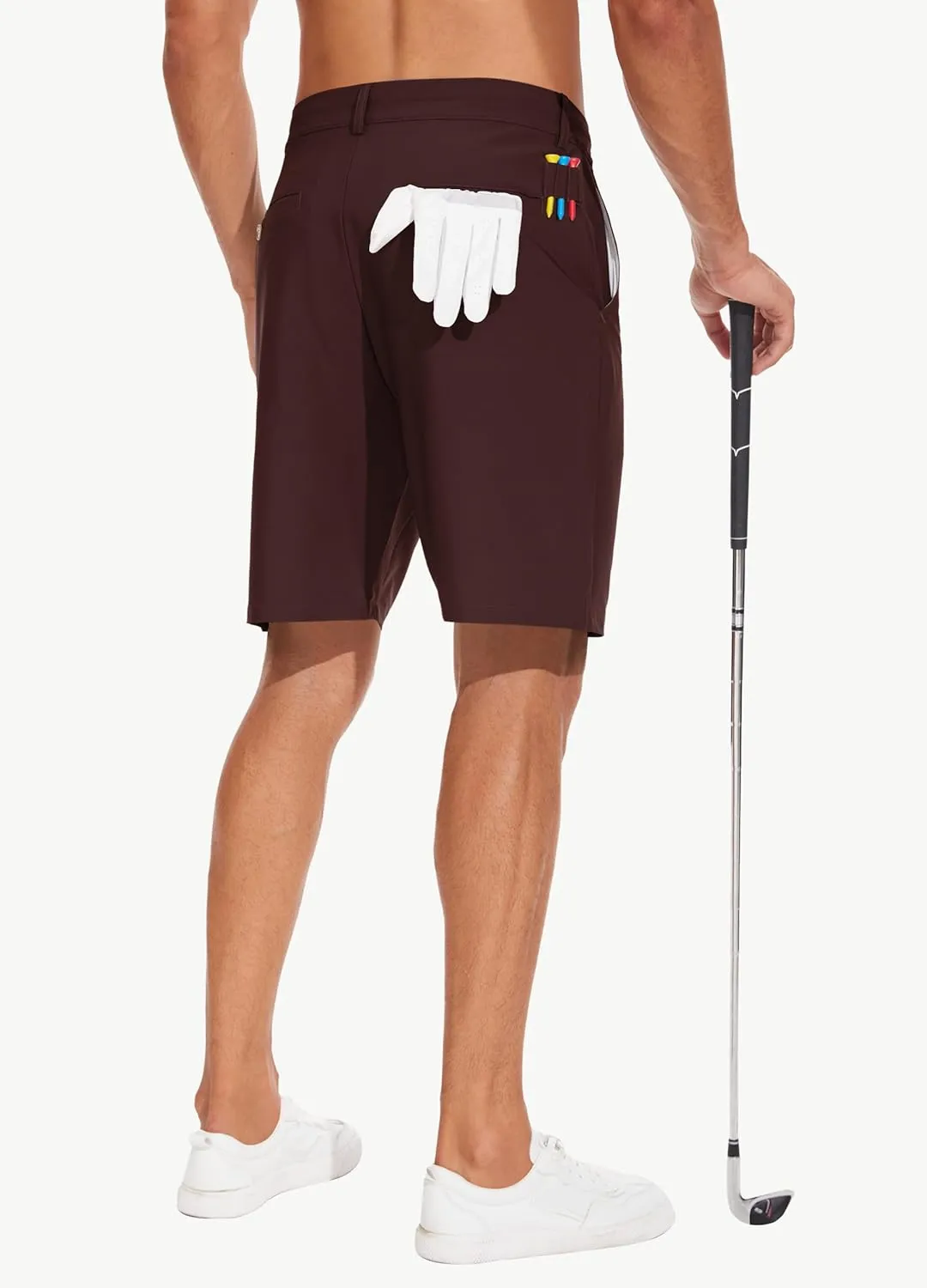 JWM Mens 7"/9" Stretch Golf Shorts - Lightweight Hybrid Casual Dress Work Flat Front Shorts with 5 Pockets Quick Dry UPF50