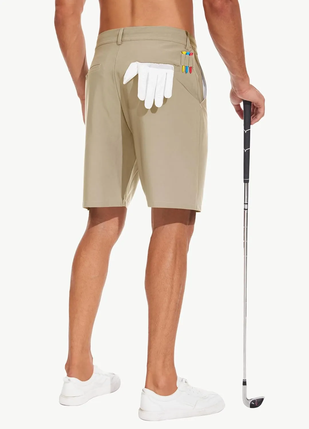 JWM Mens 7"/9" Stretch Golf Shorts - Lightweight Hybrid Casual Dress Work Flat Front Shorts with 5 Pockets Quick Dry UPF50