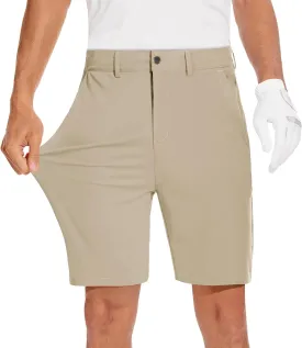 JWM Mens 7"/9" Stretch Golf Shorts - Lightweight Hybrid Casual Dress Work Flat Front Shorts with 5 Pockets Quick Dry UPF50