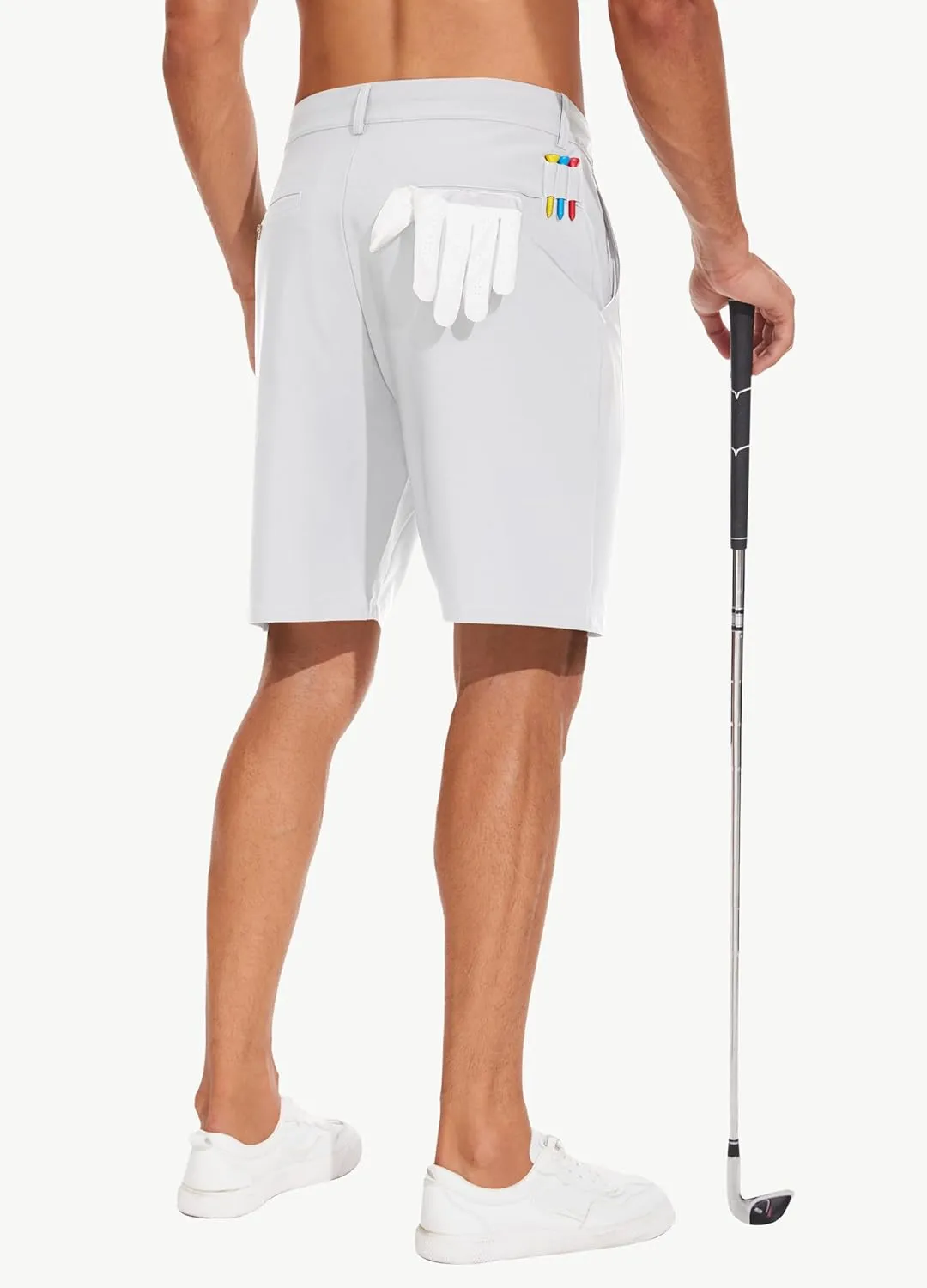 JWM Mens 7"/9" Stretch Golf Shorts - Lightweight Hybrid Casual Dress Work Flat Front Shorts with 5 Pockets Quick Dry UPF50
