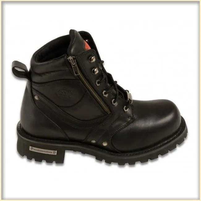Mens 6 Inch Side Zipper Plain Toe Boot