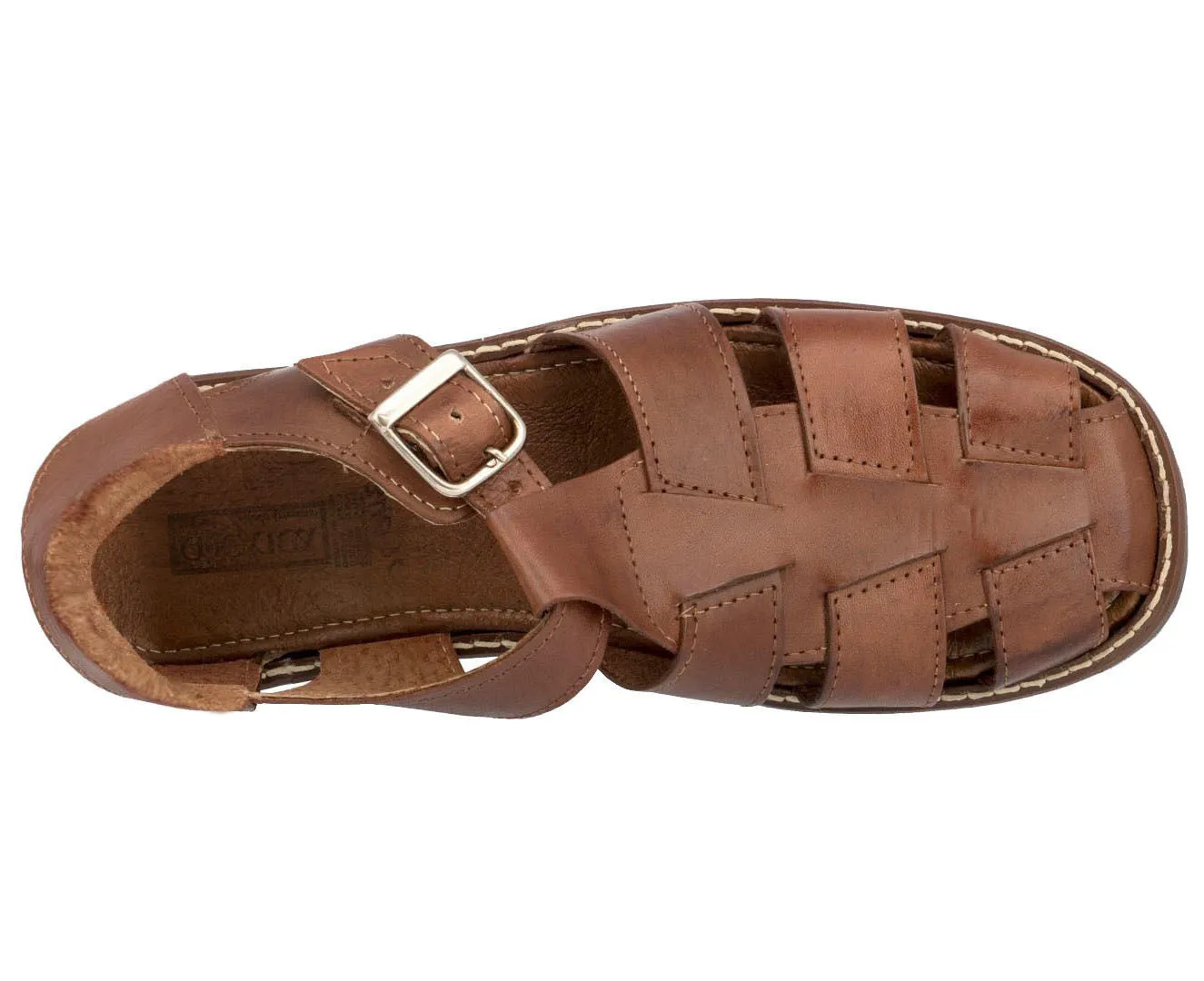 Men's Brown Genuine Slip On Leather Mexican Huaraches Sandals - #340