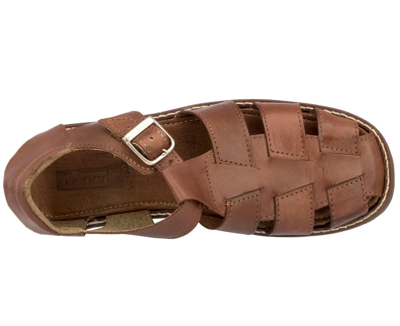 Men's Brown Genuine Slip On Leather Mexican Huaraches Sandals - #340