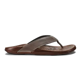 Olukai Men's Mekila Leather Sandal / Charcoal