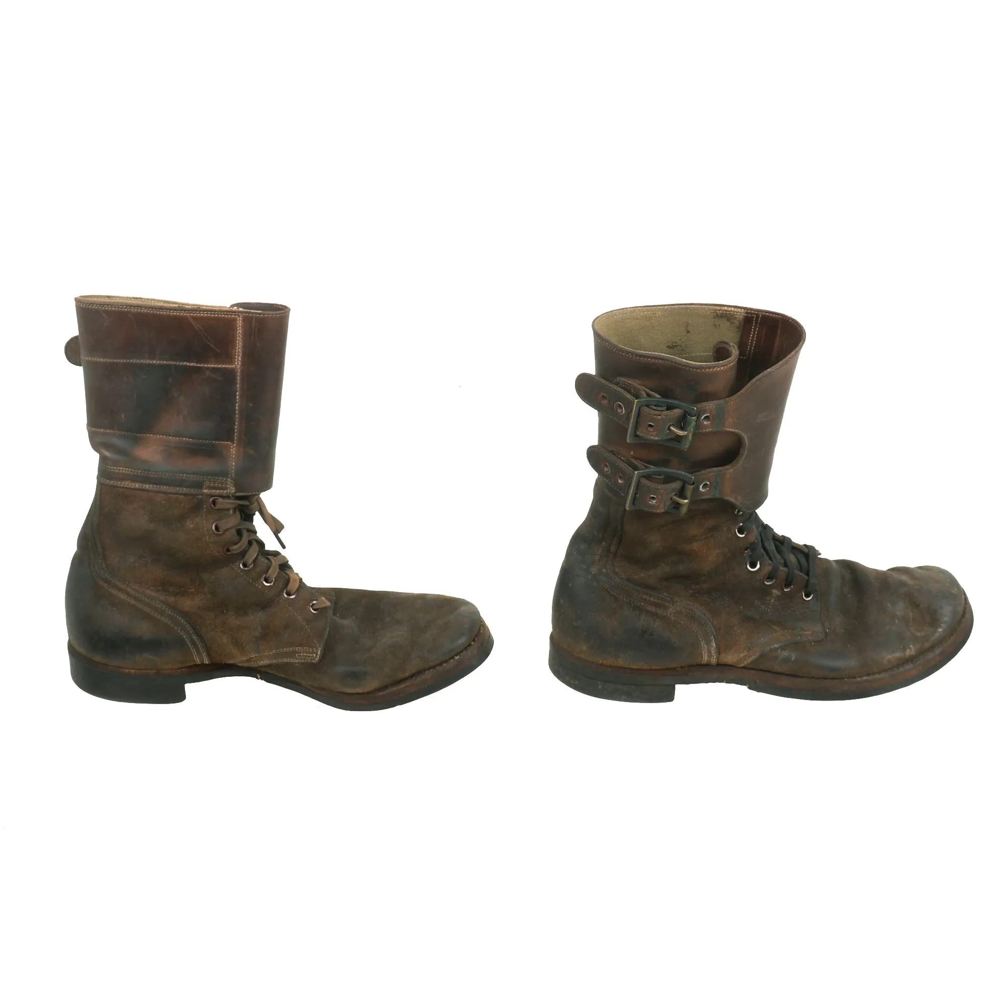 Original U.S. WWII M-1943 Double Buckle Combat Service Boots - Matched Size 9½ C