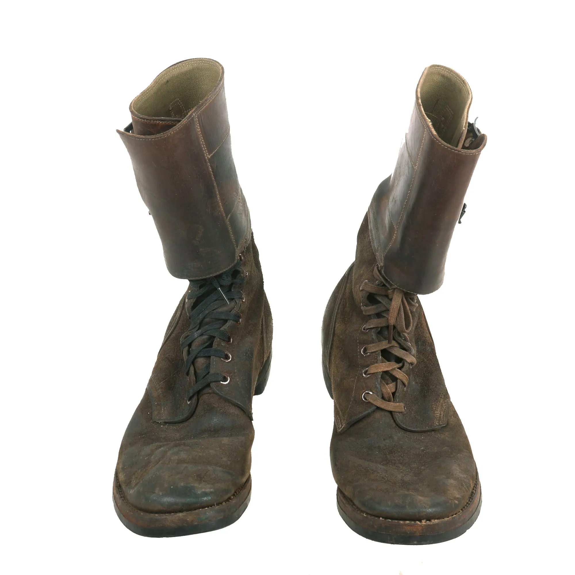 Original U.S. WWII M-1943 Double Buckle Combat Service Boots - Matched Size 9½ C