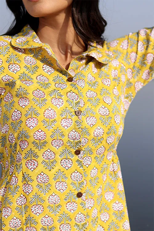 Sootisyahi 'Yellow Meadow' Cotton Dress
