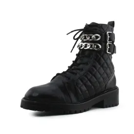 Stradivarius Zipper Laces Buckle Chain Straps Ankle Boots  | 100% Authentic Leather