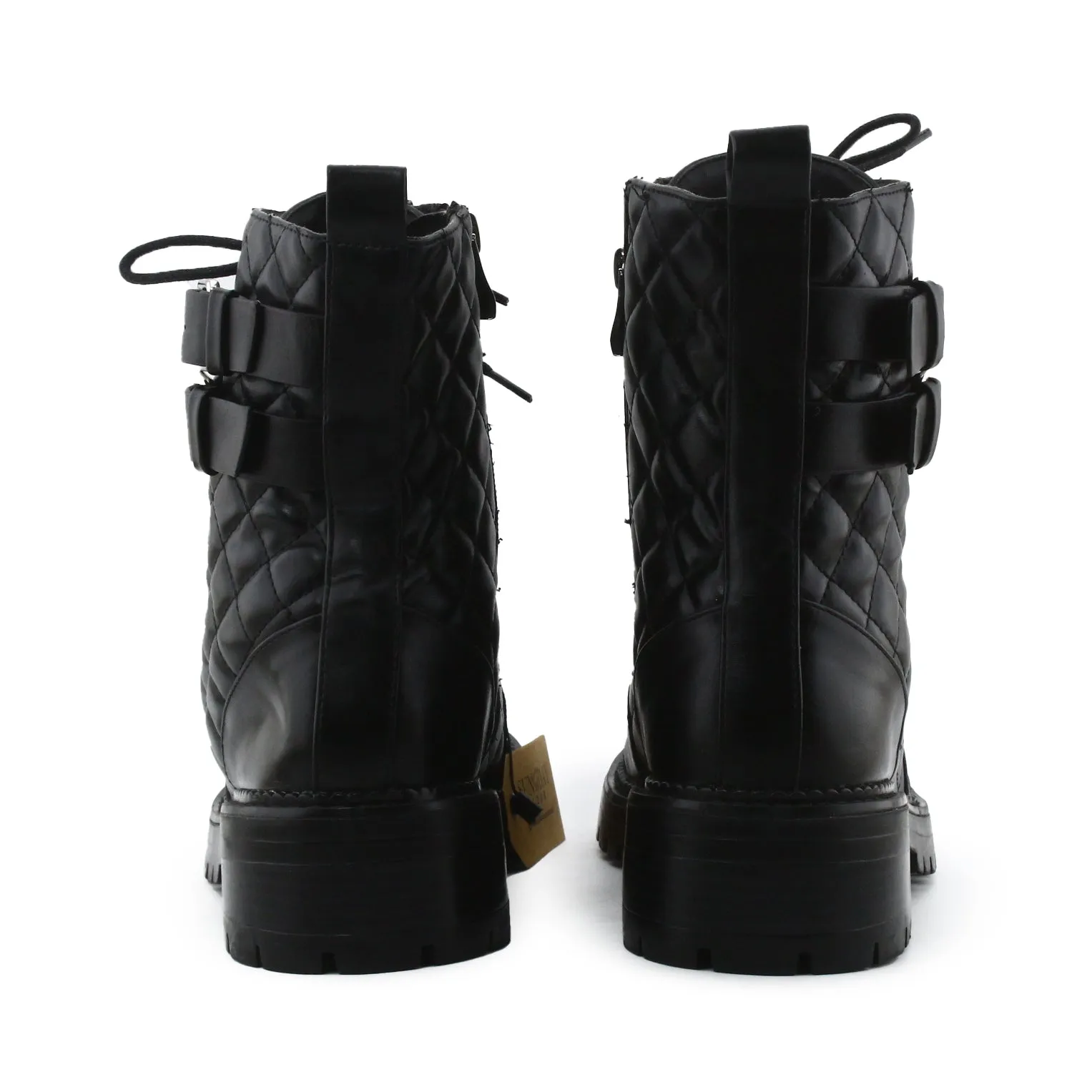 Stradivarius Zipper Laces Buckle Chain Straps Ankle Boots  | 100% Authentic Leather