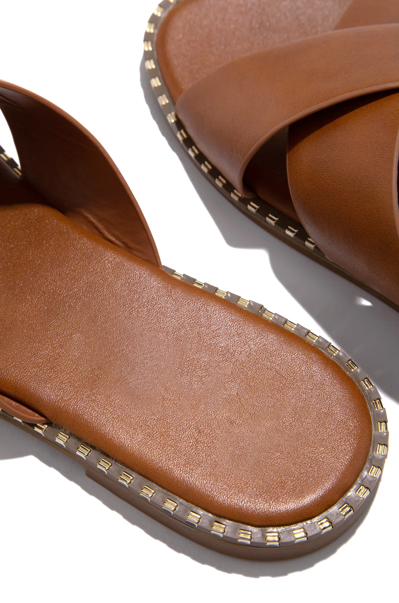 Summer Bliss Slip-On Flat Sandals - Tan