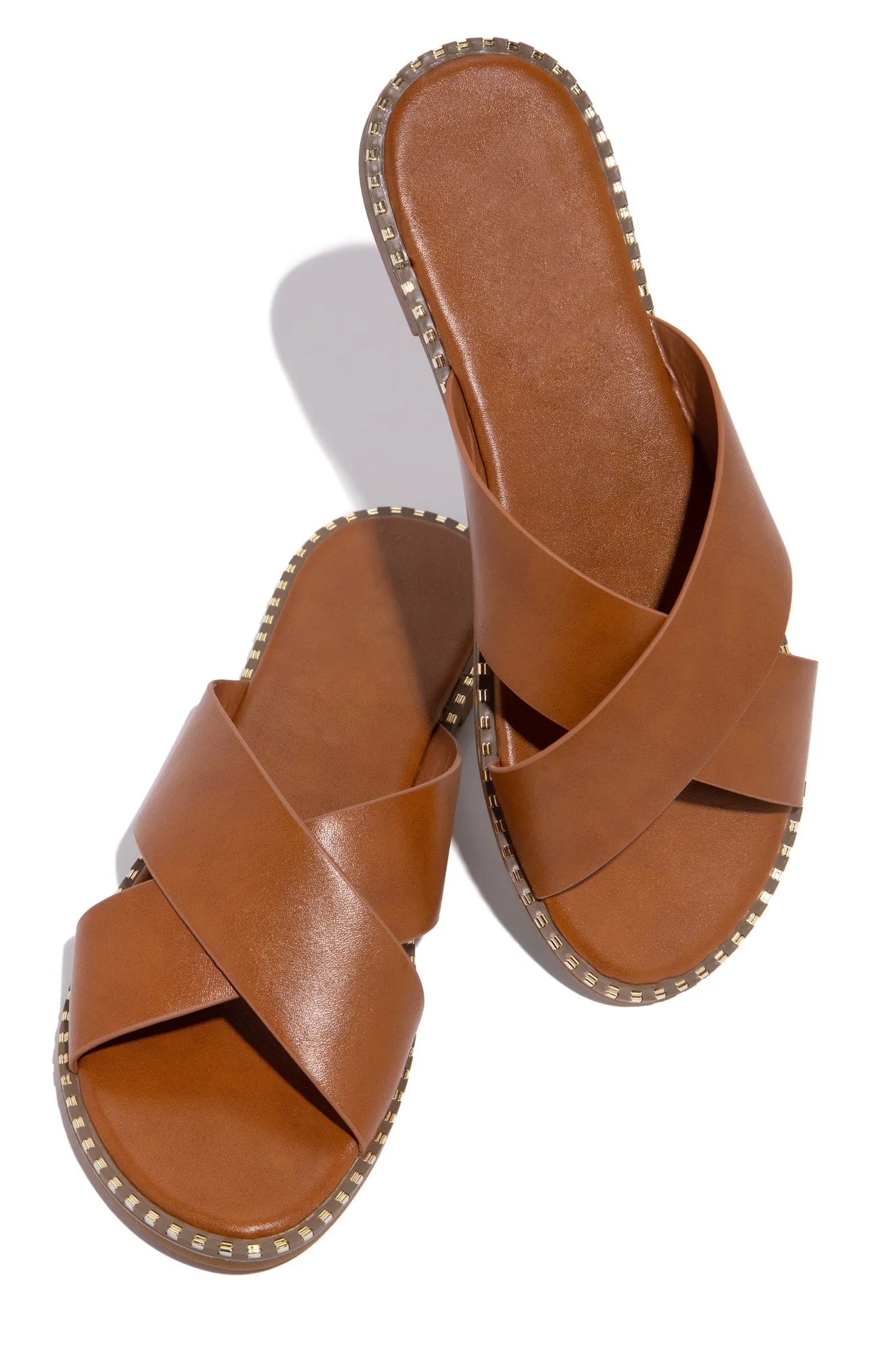 Summer Bliss Slip-On Flat Sandals - Tan