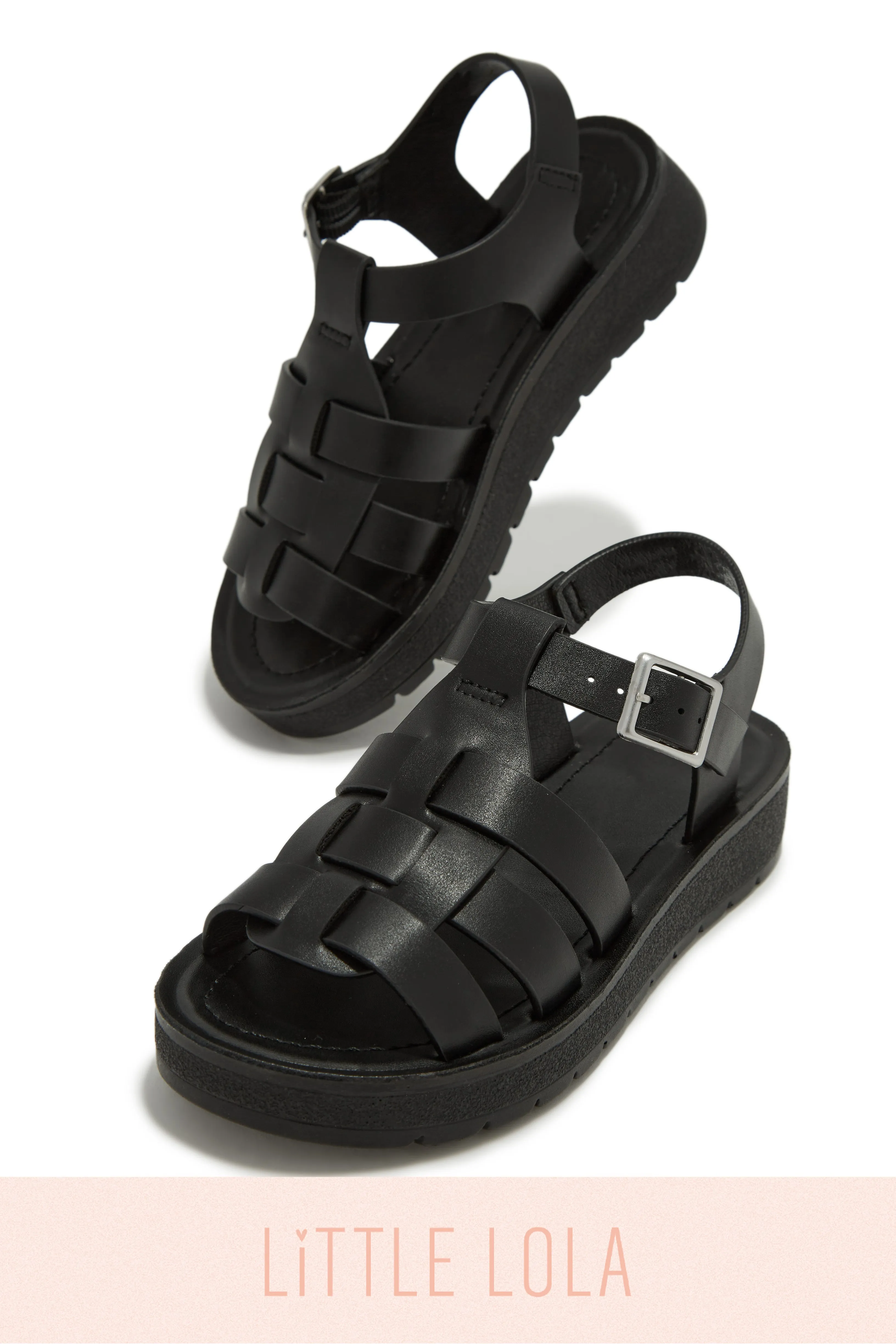Summer Vacation Kids Flat Sandals - Black