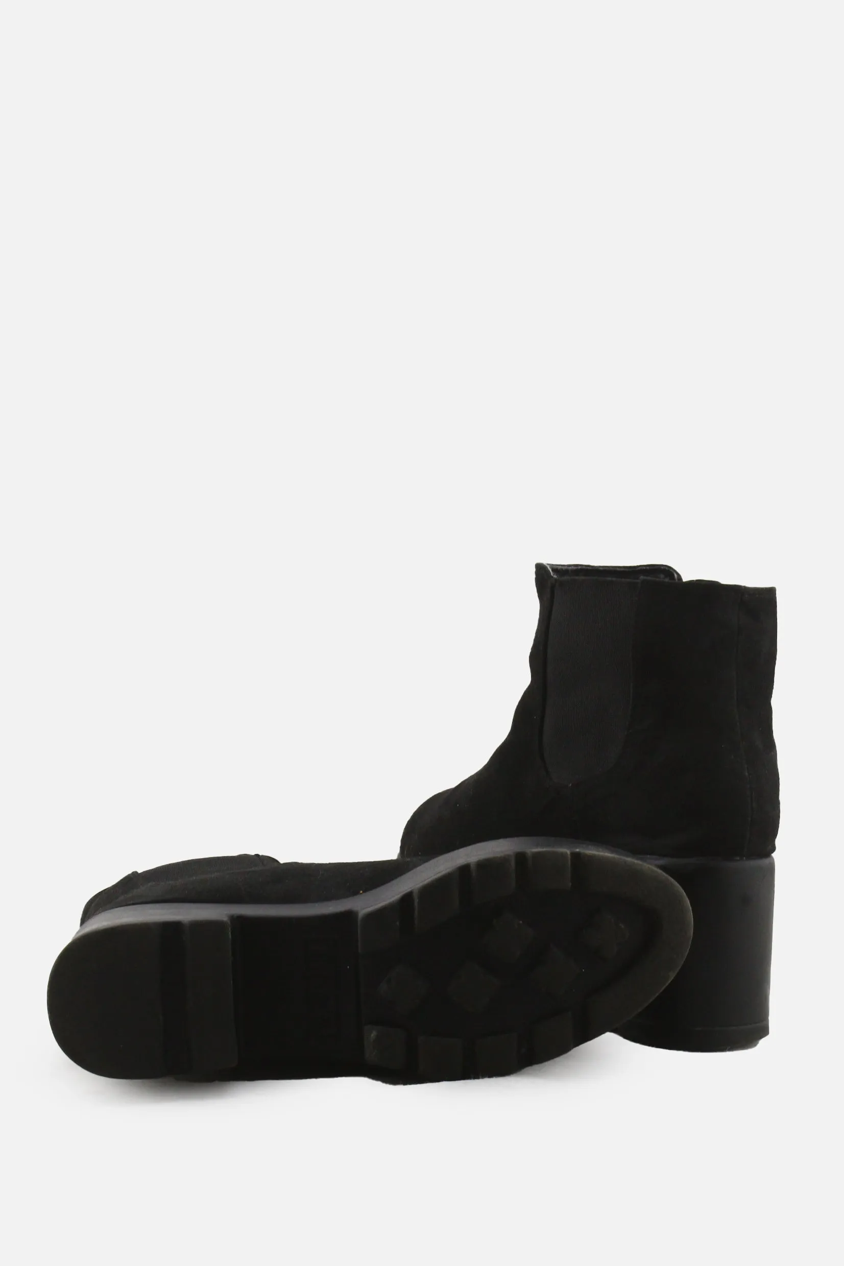 Tinas Stretchable Block Heels Ankle Boots | Suede