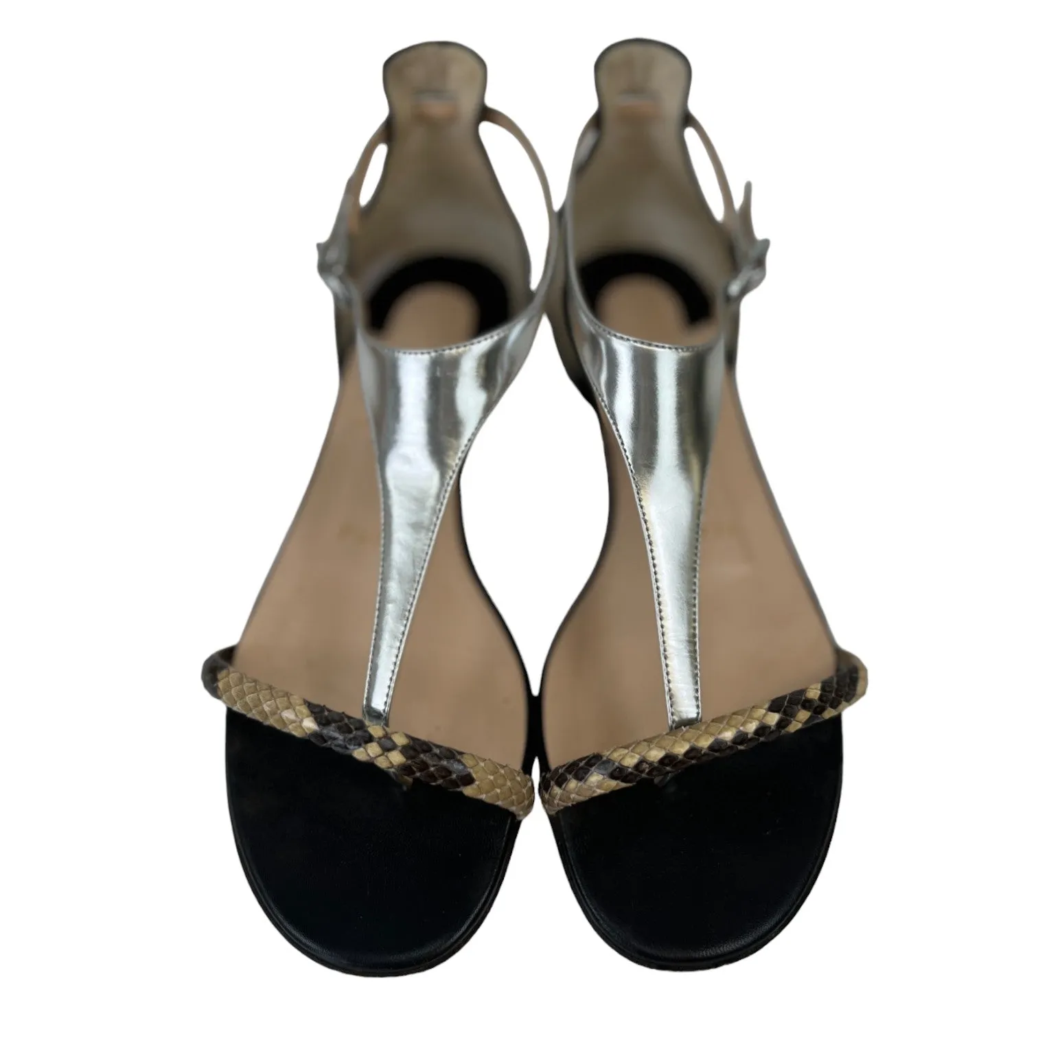 Women's Athena Flat Crocodile Sandals Black Size EU 36 / UK 3