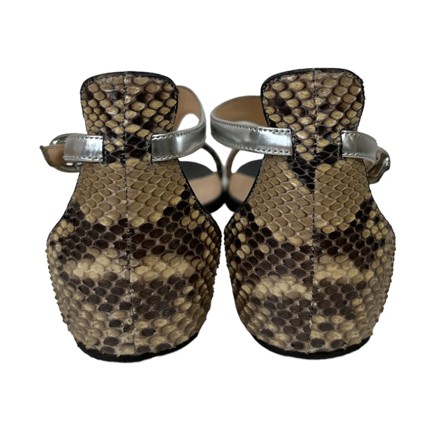 Women's Athena Flat Crocodile Sandals Black Size EU 36 / UK 3