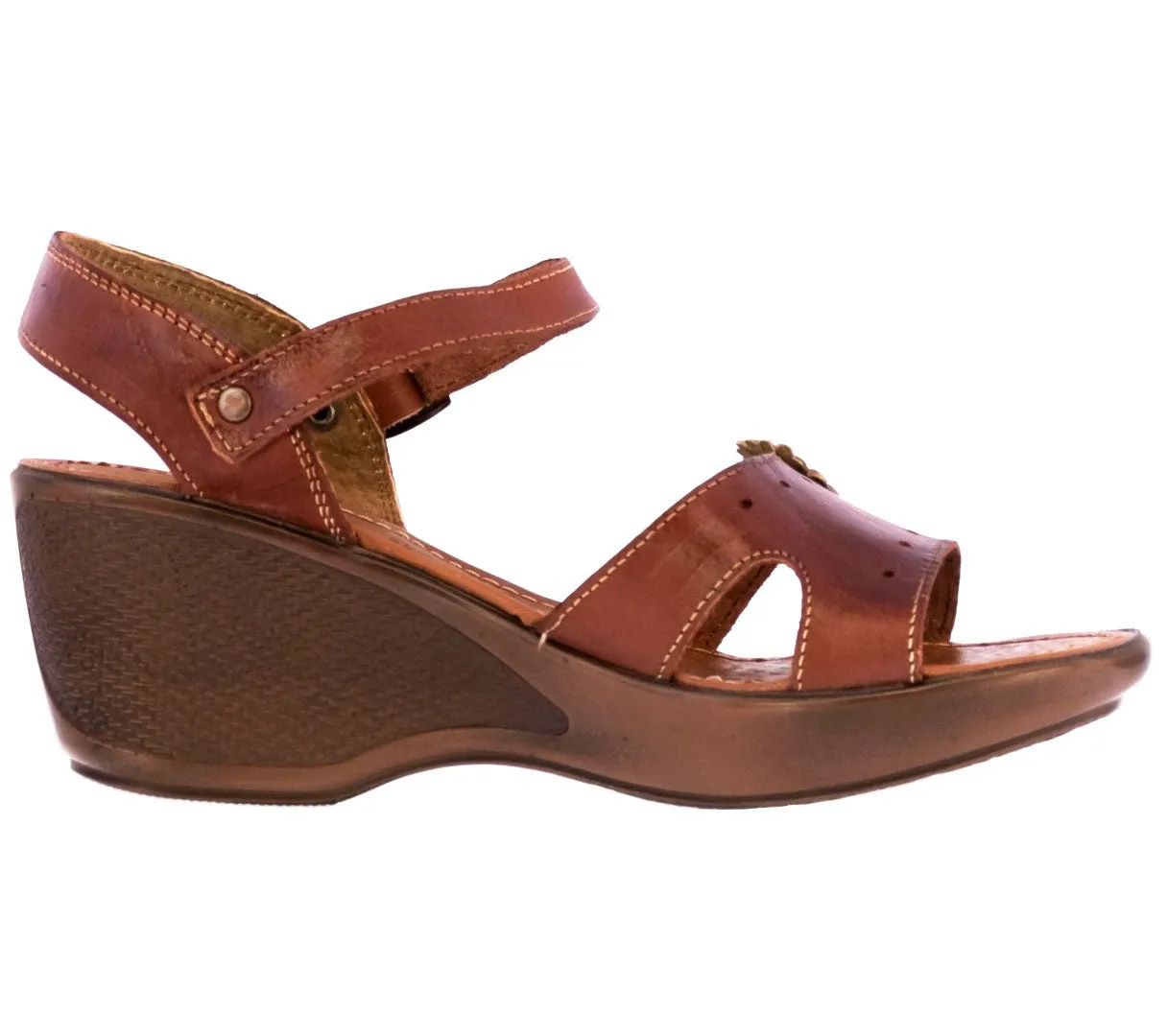 Womens Authentic Huaraches Real Leather Sandals Cognac - #003