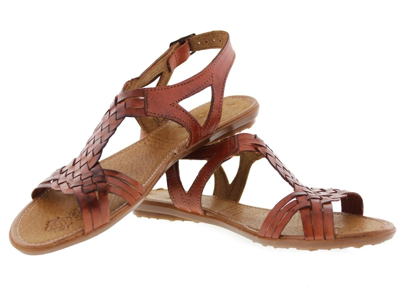 Womens Authentic Huaraches Real Leather Sandals Cognac - #231