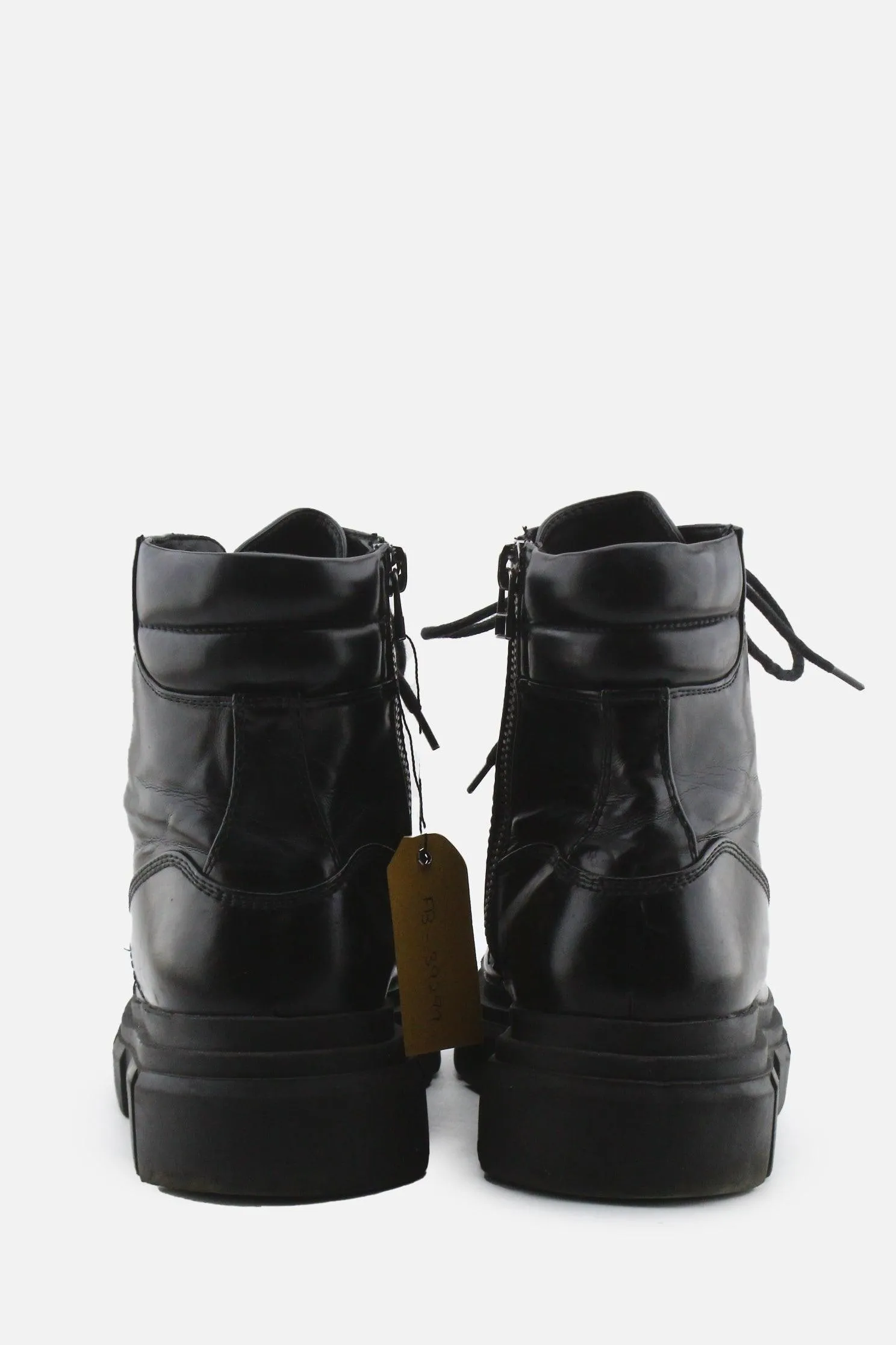 Zara Zipper Laces Combat Ankle Boots | 100% Synthetic Leather