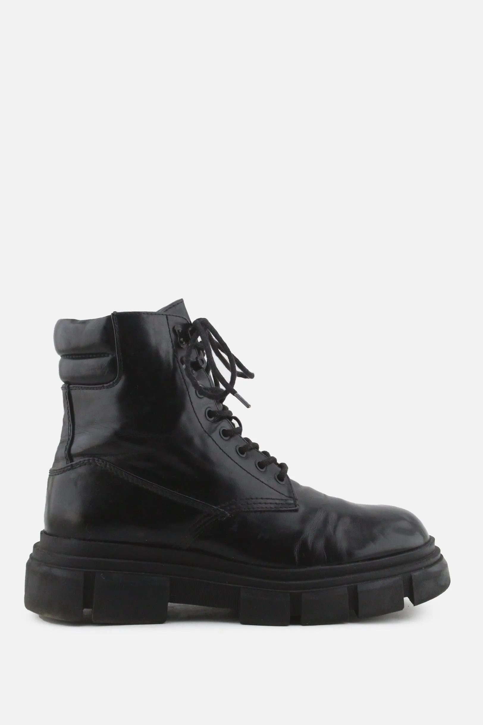 Zara Zipper Laces Combat Ankle Boots | 100% Synthetic Leather